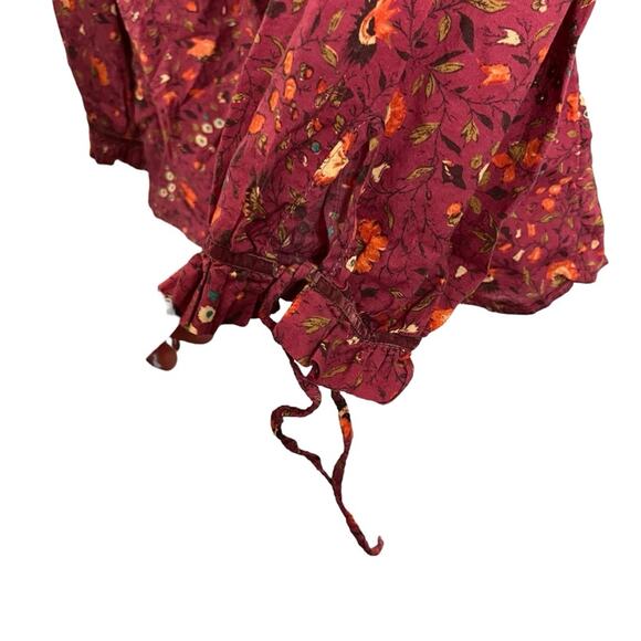 Sundance Dorthea Bloom Top Ruffle Puff Sleeve Button Down Floral Blouse XS - Picture 10 of 11